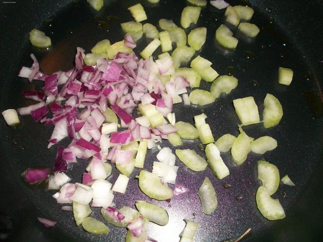 Saute celery and onion